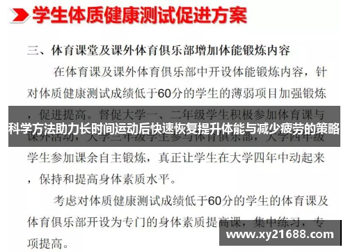 科学方法助力长时间运动后快速恢复提升体能与减少疲劳的策略