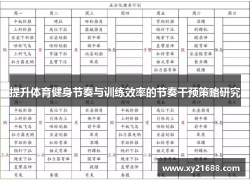 提升体育健身节奏与训练效率的节奏干预策略研究